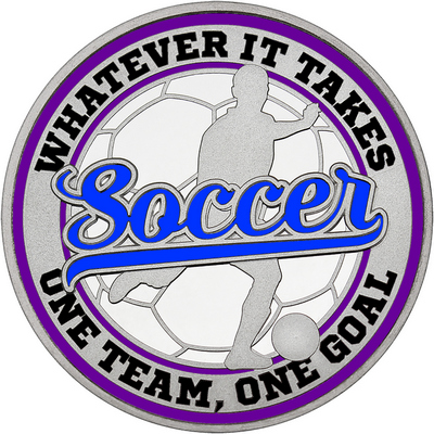 Royal Blue "Soccer" with Purple Outer Circular Borders